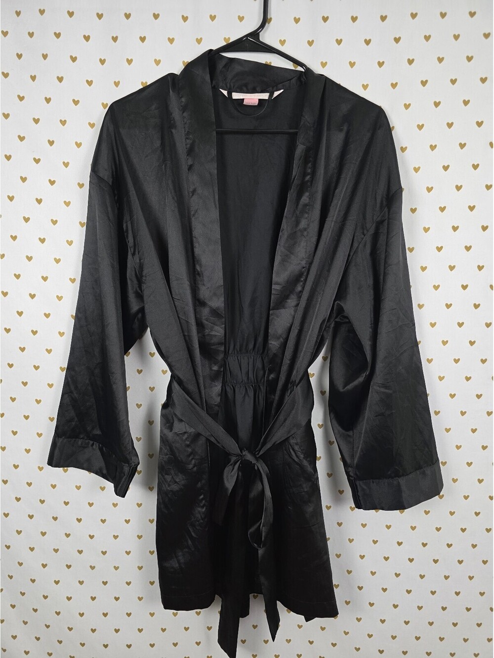 Victorias Secret Black Vintage y2k Satin Silky Robe One Size fits all